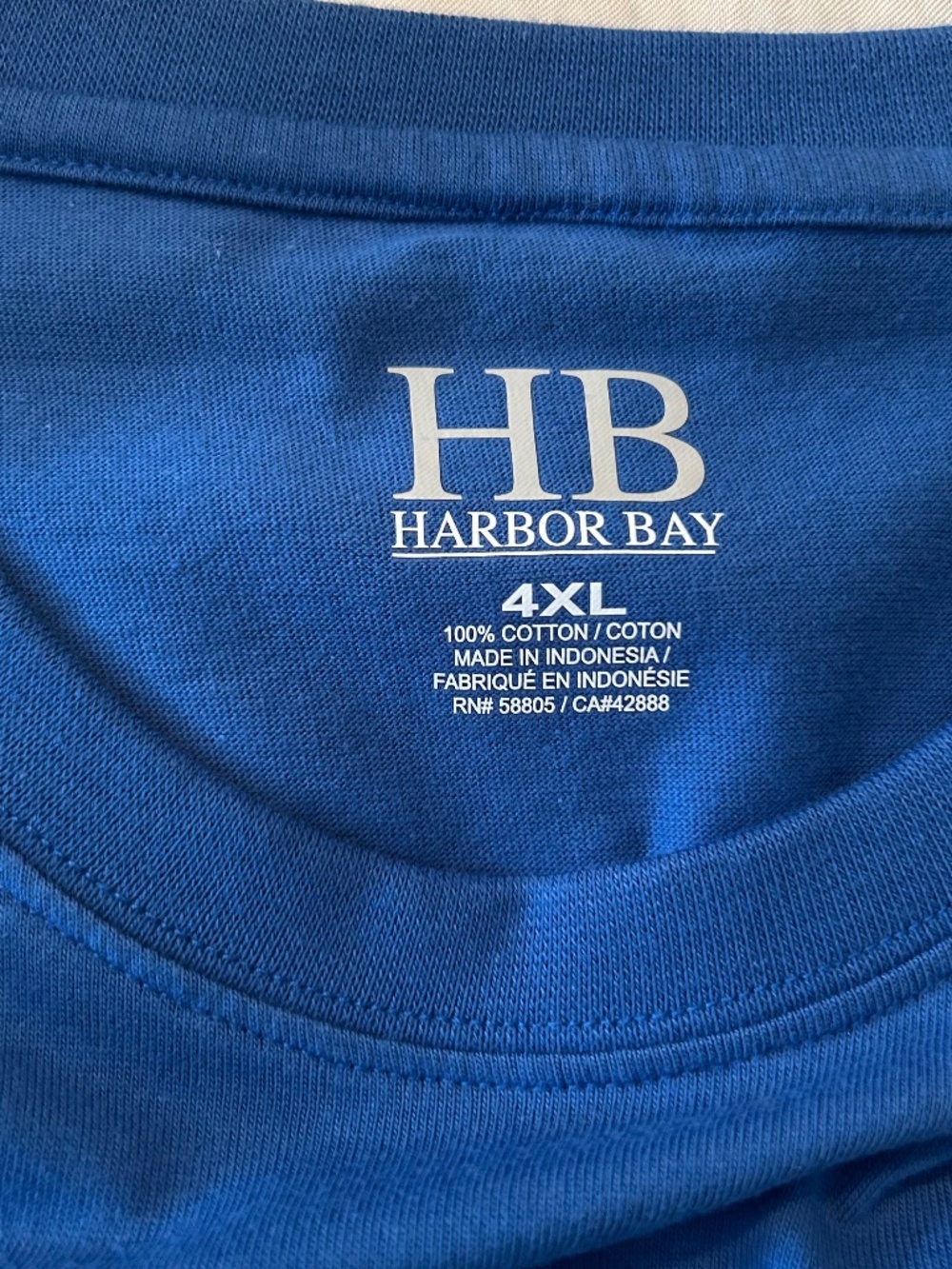 T-SHIRT, COMBED COTTON, MEDIUM BLUE, SIZE 4XL, REINFORCED SHOULDER SEAMS, TWIST-